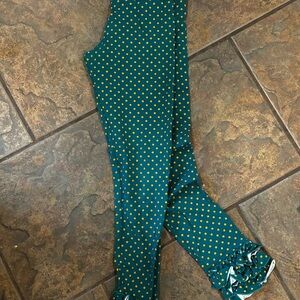 Matilda Jane Green and Yellow Polka Dot Leggings